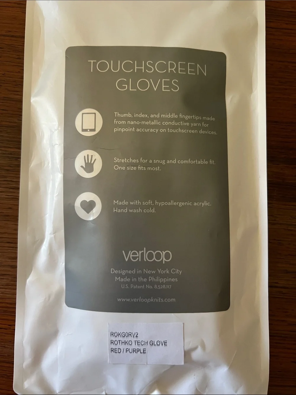 Verloop Rothko Touchscreen Gloves — Red & Purple